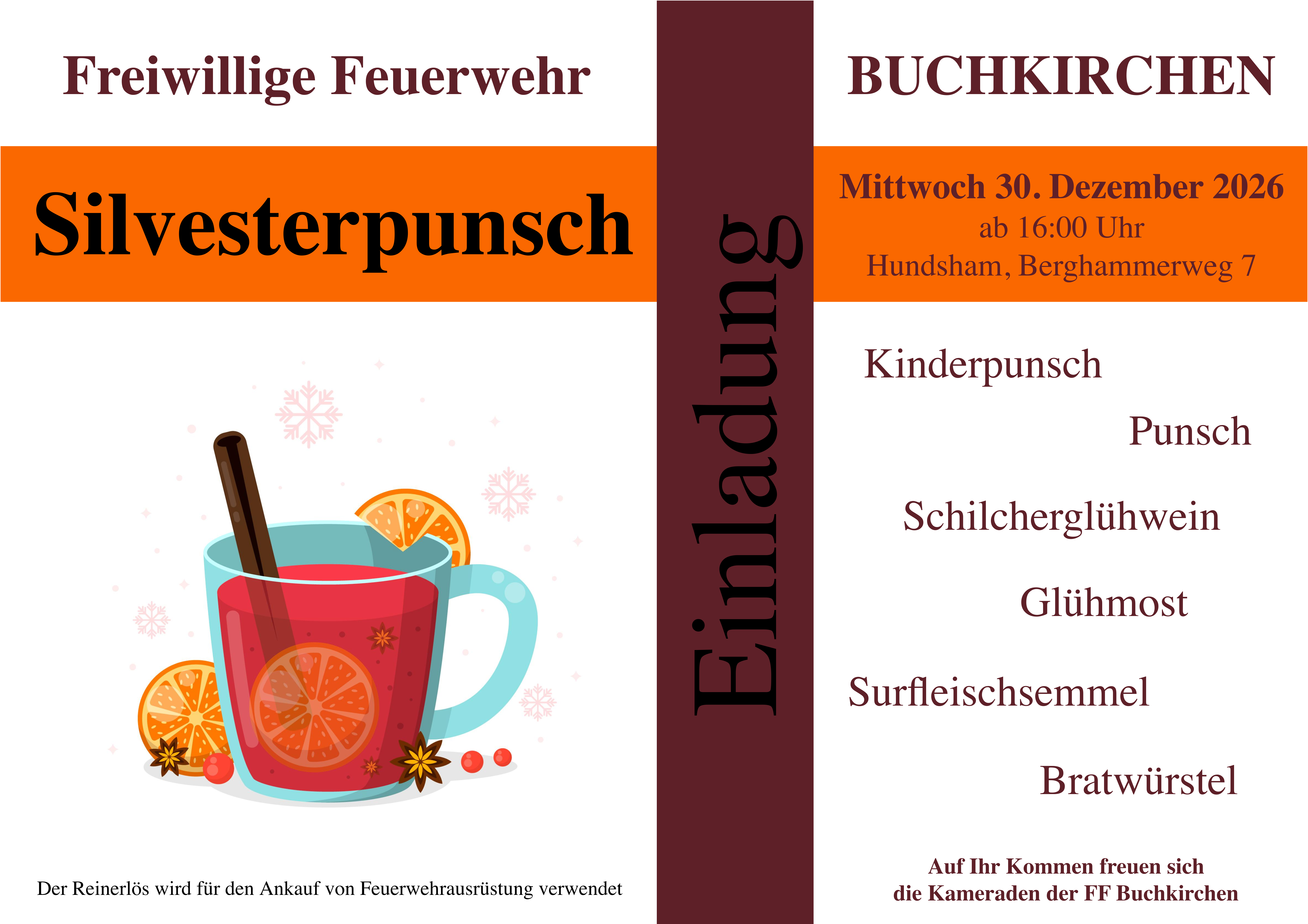 Flyer Silvesterpunschstand 2026